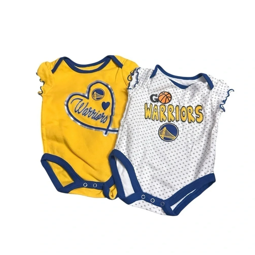 NBA Set of 2 Warriors Yellow and White Kids One Pieces